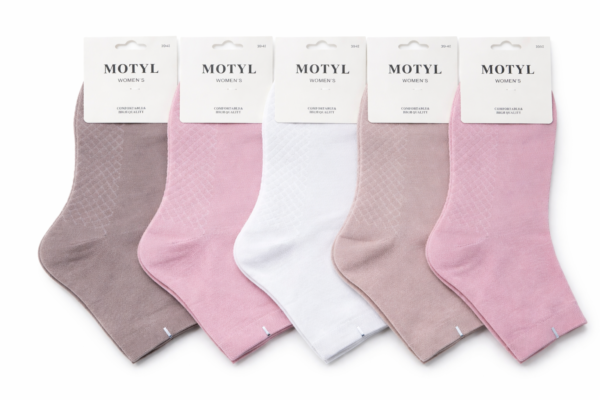 Skarpety damskie Motyl – pastelowe zestawy 5-par